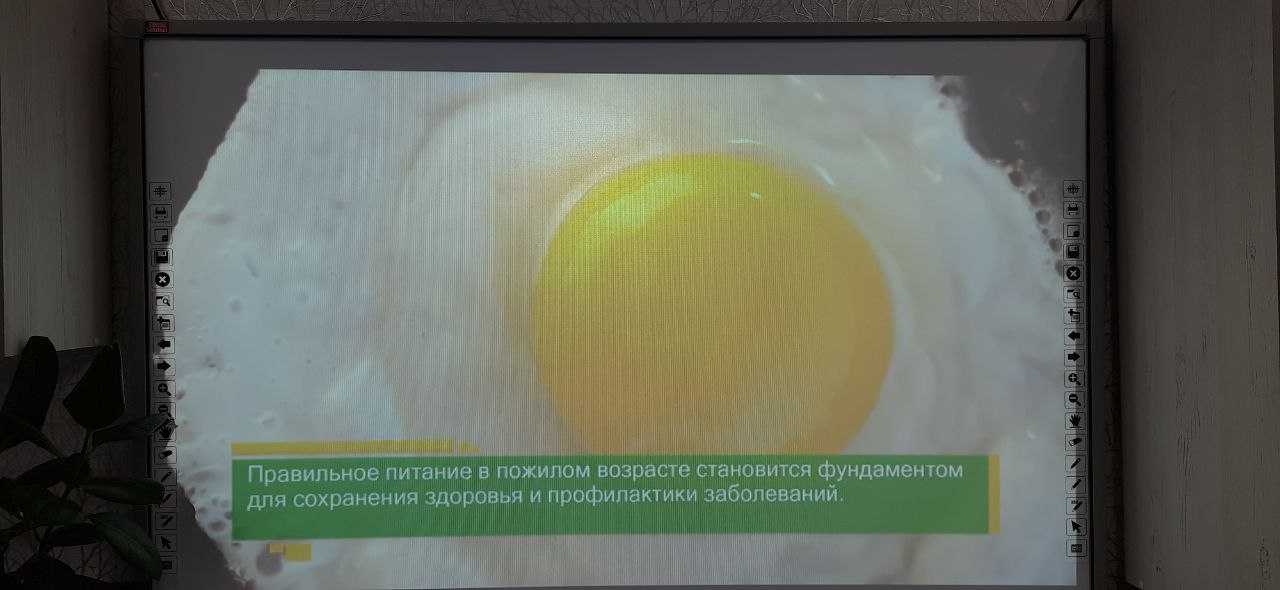 Показ видеороликов о здоровом питании в пожилом возрасте.